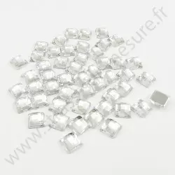 Strass acrylique carré effet quadrillage à coller - Diamant - 6mm