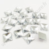 Strass acrylique carré pyramide à coller - Diamant - 14mm