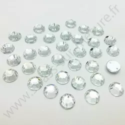 Strass acrylique à facettes rond à coudre - Diamant - 4mm à 14mm