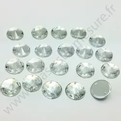 Strass acrylique pointu rond à coudre - Diamant - 14mm