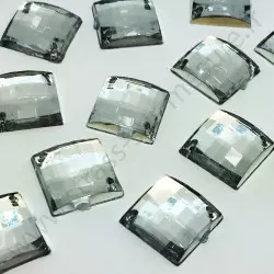 Strass acrylique carré quadrillage à coudre - Diamant - 12mm, 14mm - détail