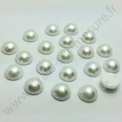 Demi-perle nacrée rond à coudre - Blanc - 6mm à 10mm