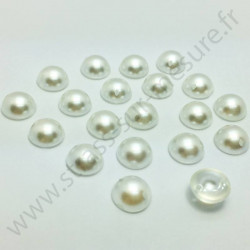 Demi-perle nacrée rond à coudre - Transparent - 6mm à 10mm