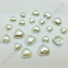 Demi-perle nacrée cœur à coudre - Transparent - 2 tailles