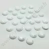 Strass acrylique rond à coudre à facettes - Blanc - 6mm à 15mm