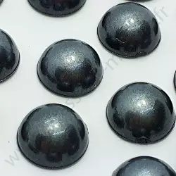 Demi-perle nacrée rond à coller - Noir nacré - 5mm à 10mm - détail