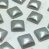 Demi-perle nacrée carré à coller - Gris nacré - 8mm, 10mm - détail