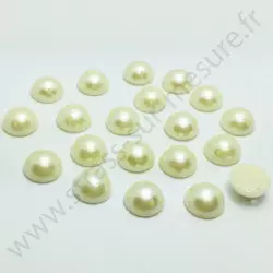 Demi-perle nacrée rond à coudre - Ivoire nacré - 6mm à 10mm