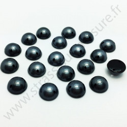 Demi-perle nacrée rond à coudre - Noir nacré - 6mm à 10mm
