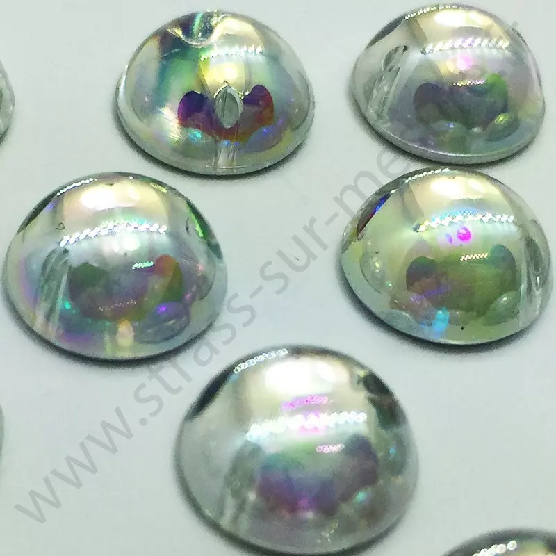 Demi-perle nacrée rond à coudre - Diamant nacré - 6mm à 10mm - détail