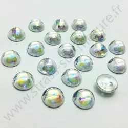 Demi-perle nacrée rond à coudre - Diamant nacré - 6mm à 10mm
