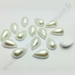 Demi-perle nacrée goutte à coudre - Blanc nacré - 10mm, 15mm