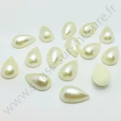 Demi-perle nacrée goutte à coudre - Ivoire nacré - 10mm, 15mm