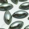 Demi-perle nacrée ovale à coudre - Gris nacré - 10mm, 15mm - détail