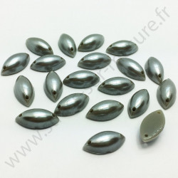Demi-perle nacrée ovale à coudre - Gris nacré - 10mm, 15mm