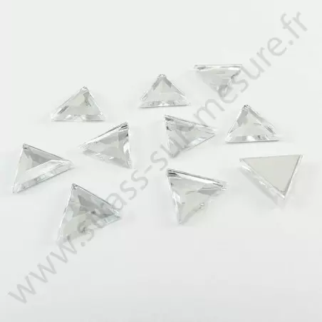 Strass acrylique triangle à facettes à coller - Diamant - 10mm
