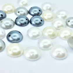 Demi-perle rond à coudre - 5 couleurs - 6mm à 12mm