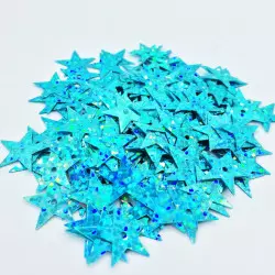 Sequin étoile - Turquoise hologramme - 15mm - détail