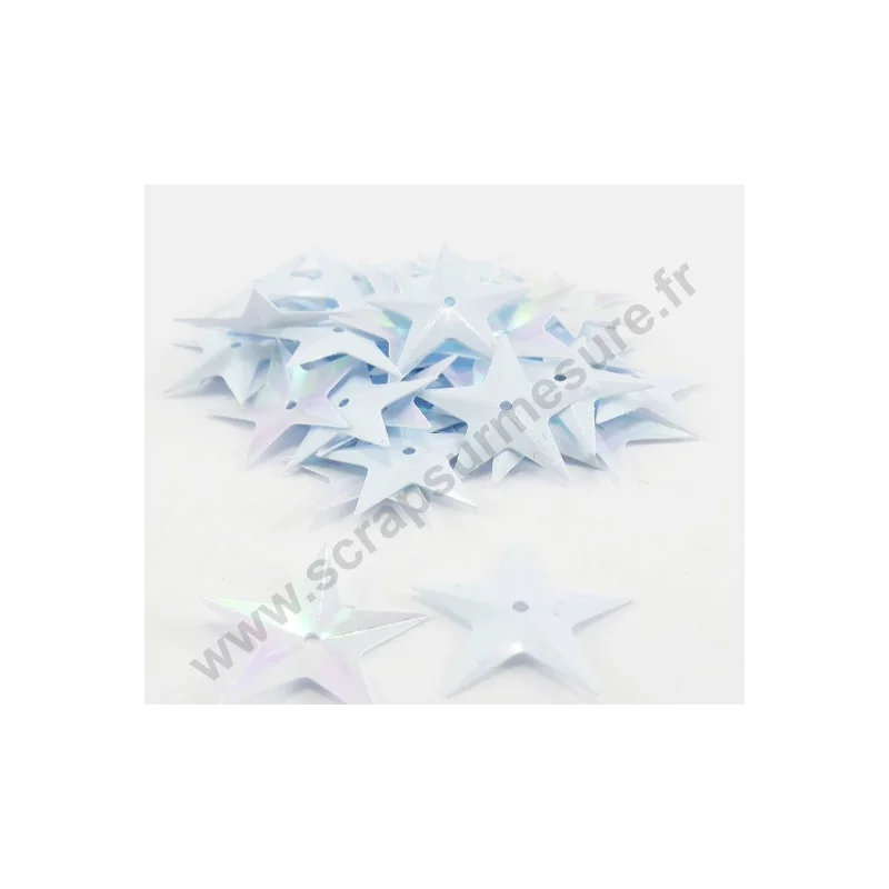 Sequin étoile - Blanc nacré - 14mm