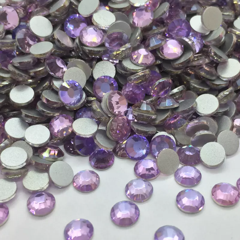 Strass en verre à coller - Violet clair irisé - 5mm