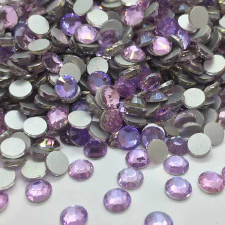 Strass en verre à coller - Violet clair irisé - 5mm