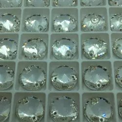 Strass Rivoli rond à coudre en verre - Cristal - 8 à 14mm