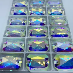 Strass Rectangle AB Cristal - Rectangle à coudre en verre - 10x14 à 20x28mm