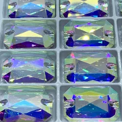 Strass Rectangle AB Cristal - Rectangle à coudre en verre - zoom
