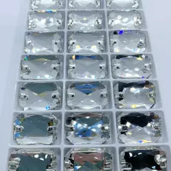 Strass Rectangle Cristal - Rectangle à coudre en verre - 10x14 à 20x28mm