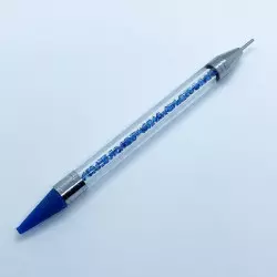 Stylo attrape strass double embout - bleu