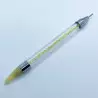 Stylo attrape strass double embout - jaune