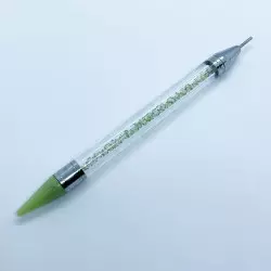 Stylo attrape strass double embout - vert