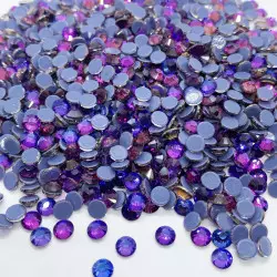 Violet Bleu Irisé - Strass thermocollant en verre