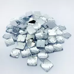 Strass acrylique carré quadrillage à coudre - Diamant