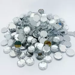 Strass acrylique rond à coudre à facettes - Diamant
