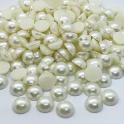 Demi-perle nacrée rond à coller - Ivoire nacré - 5mm à 10mm
