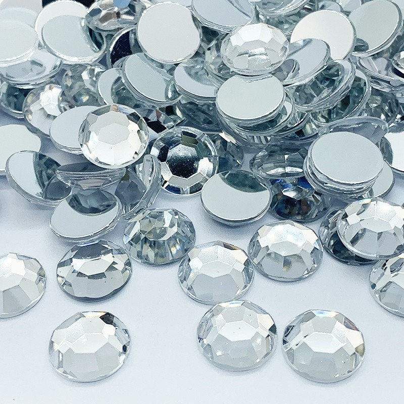 Strass acrylique rond à coller diamant - 2mm à 14mm