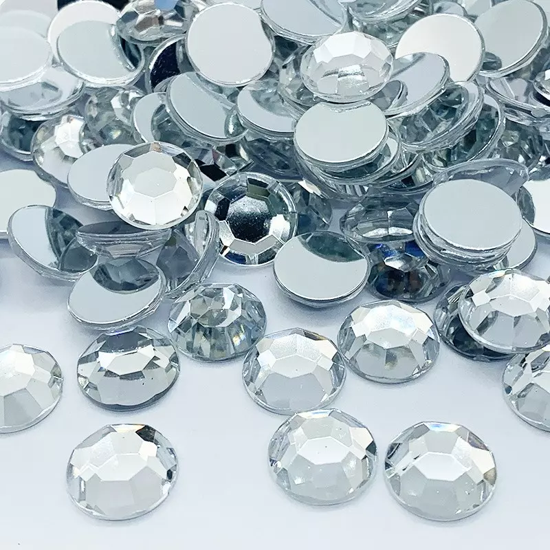 Strass acrylique rond à facettes à coller - Diamant - 2mm à 14mm