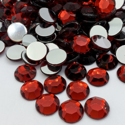 Strass acrylique rond à facettes à coller - Bordeaux - 2mm à 14mm