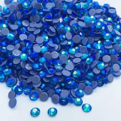 Bleu AB - Strass thermocollant en verre - 2 à 6mm