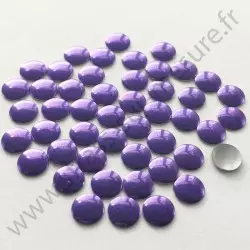 Strass thermocollant en métal rond plat - Violet - 2mm à 6mm