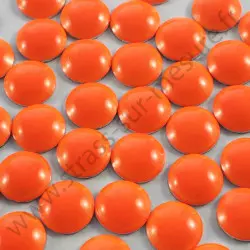 Strass thermocollant en métal rond bombé - Orange fluo - 2mm à 6mm - détail
