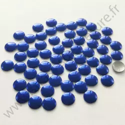 Strass thermocollant en métal rond plat - Bleu royal - 2mm à 6mm