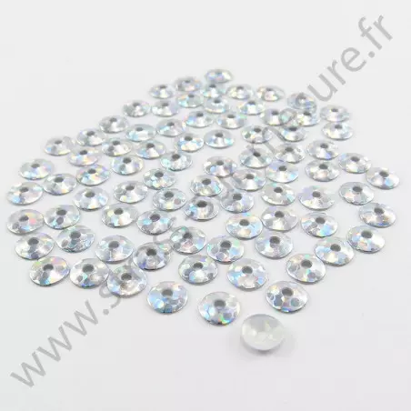 Sequin thermocollant - Argent hologramme