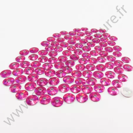 Sequin thermocollant - Rose fuchsia hologramme
