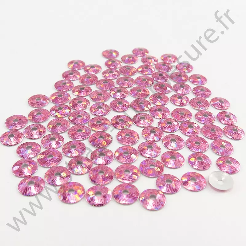Sequin thermocollant - Rose clair hologramme